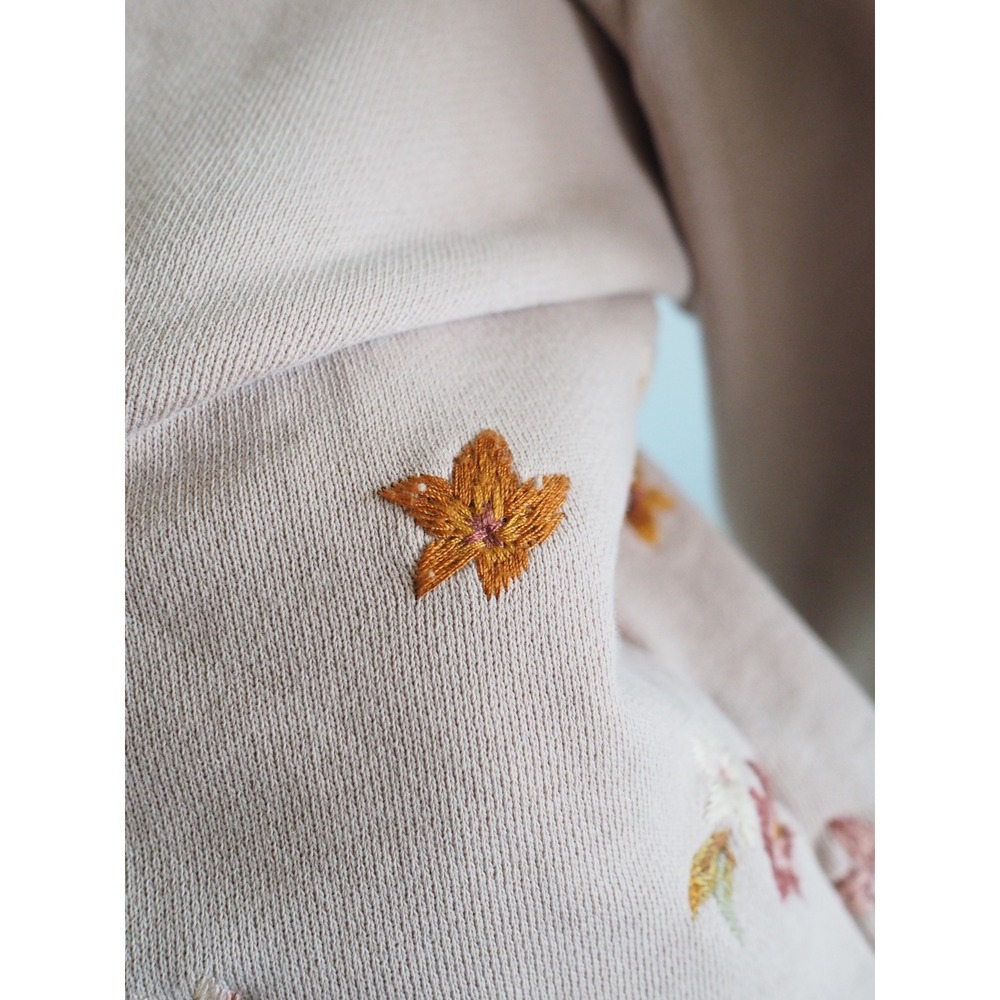 Driftwood Floral Embroidered Pink Sweatshirt Boho Cottagecore Small Good Rose - Picture 16 of 16